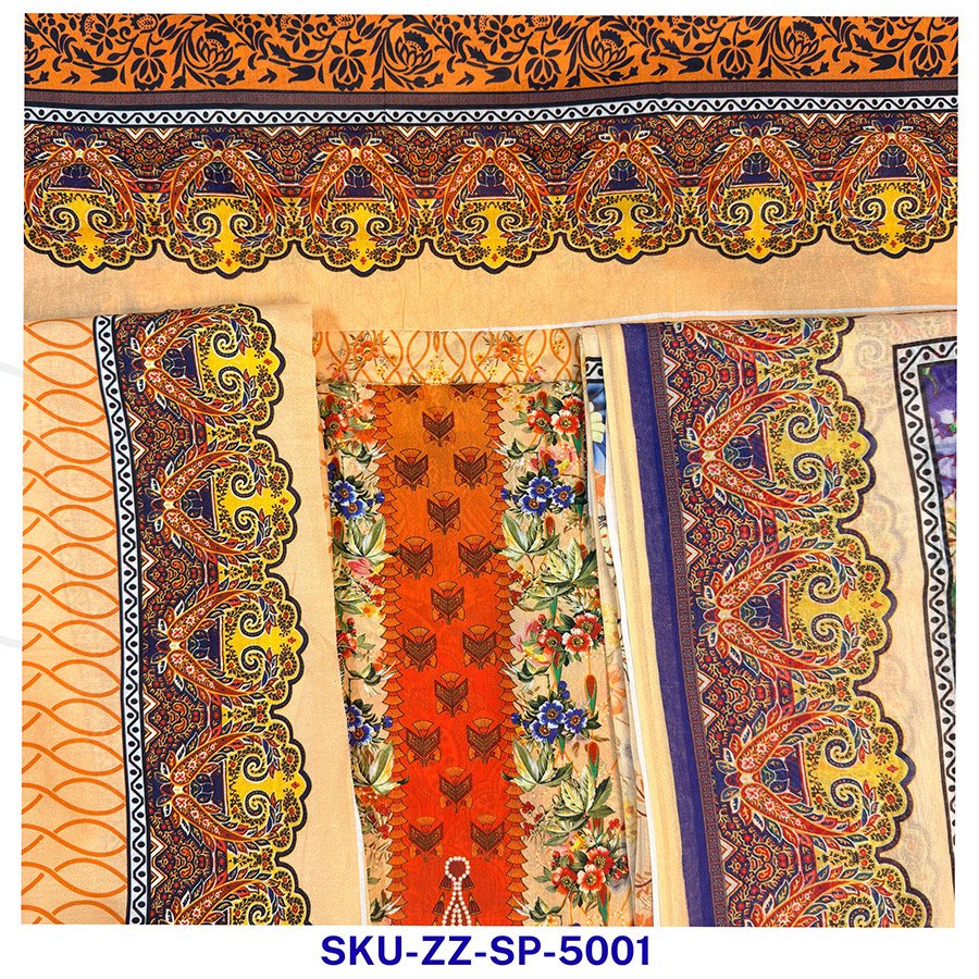 Zamzam Saloyar Print Premium Quality Mellow Apricot Flower Art Lawn Collection